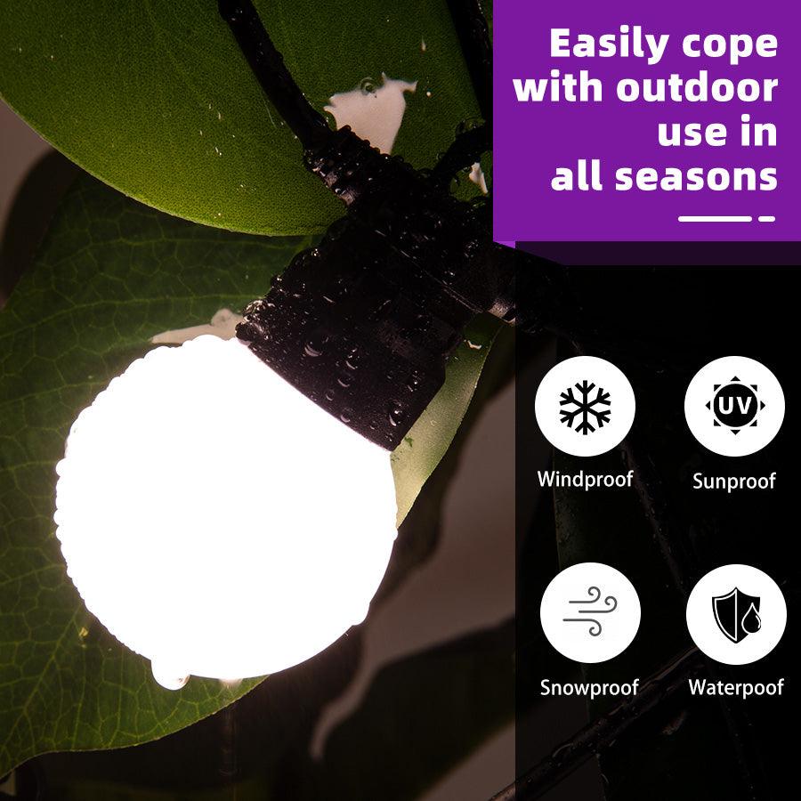 PURPLE LEAF Outdoor Hardtop Gazebo for Garden Bronze Double Roof Aluminum Frame Pavilion with String Lights-milky