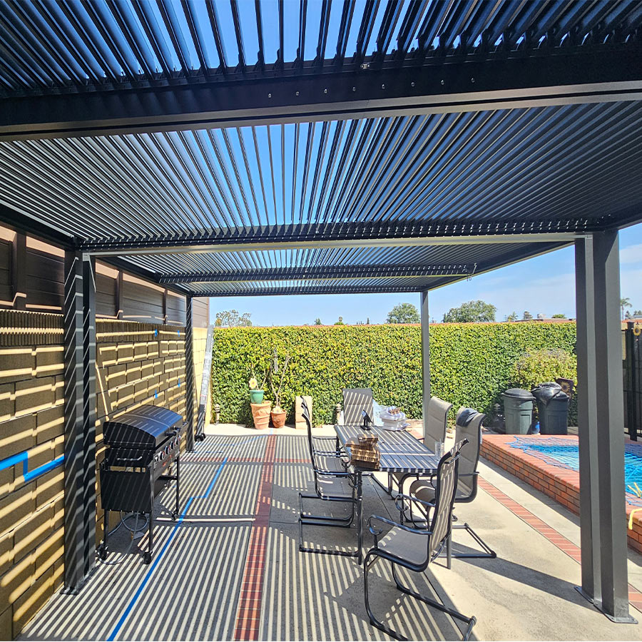 PURPLE LEAF Athena Louvered Pergola Outdoor Aluminum Pergola with Adjustable Roof for Deck Backyard Garden Hardtop Gazebo