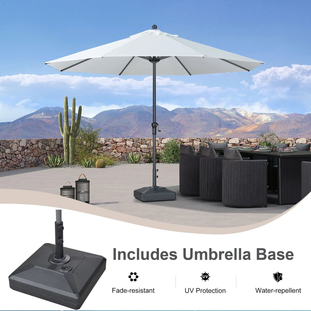 PURPLE LEAF Aluminum Patio Table Umbrella Heavy Duty Market Umbrella with Base