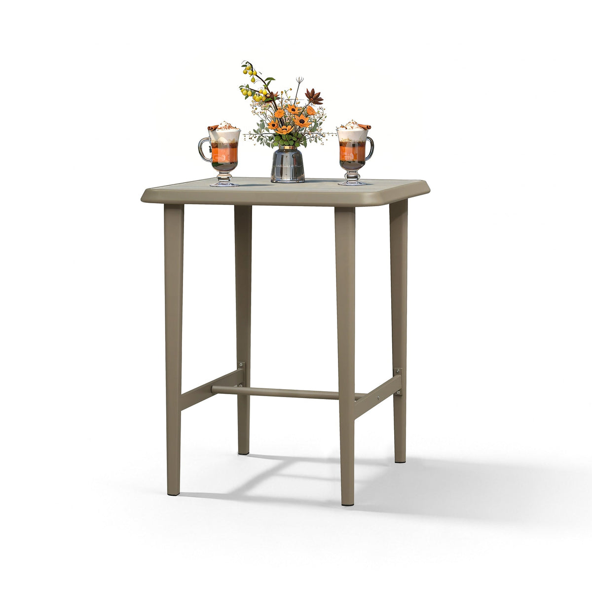 PURPLE LEAF Outdoor Bar Table Patio Dining Table Coffee Kitchen Breakfast Bistro Pub Bar Table for Patio Poolside