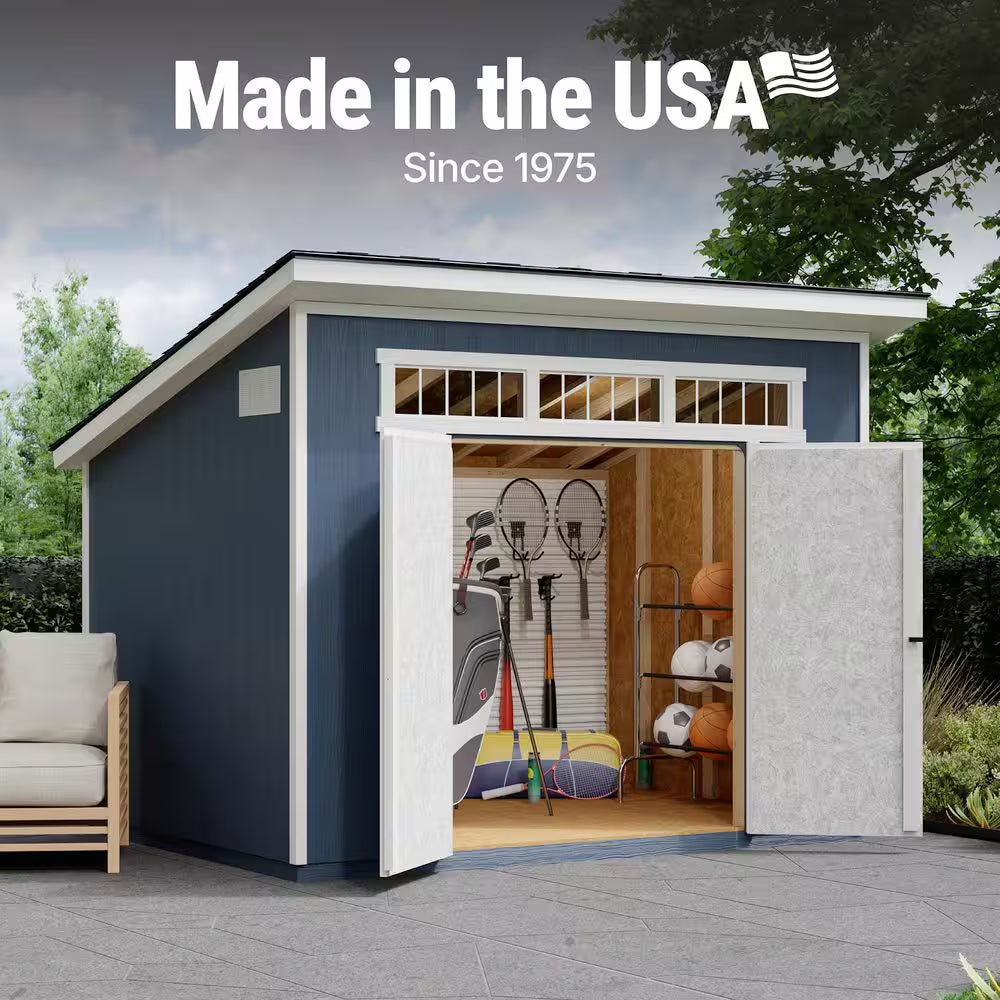 Do-It Yourself 10 Ft. X 7.5 Ft. Modern Lean-To Wood Garden Shed Storage W/ Floor, Windows, and Lock (75 Sq. Ft.)