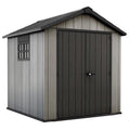 7-Ft X 7-Ft Outdoor Modern Gray Gable Roof Plastic Resin Storage Shed