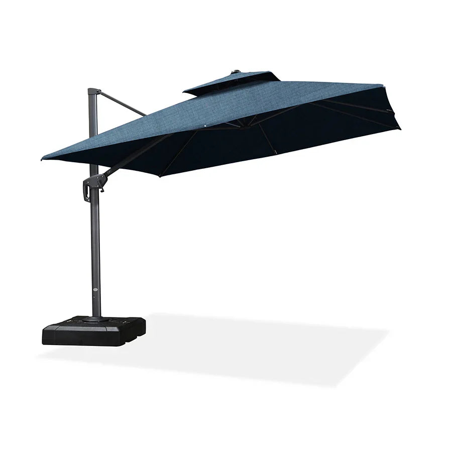 PURPLE LEAF SUNBRELLA Cantilever Umbrella Grey Aluminum Patio Umbrella
