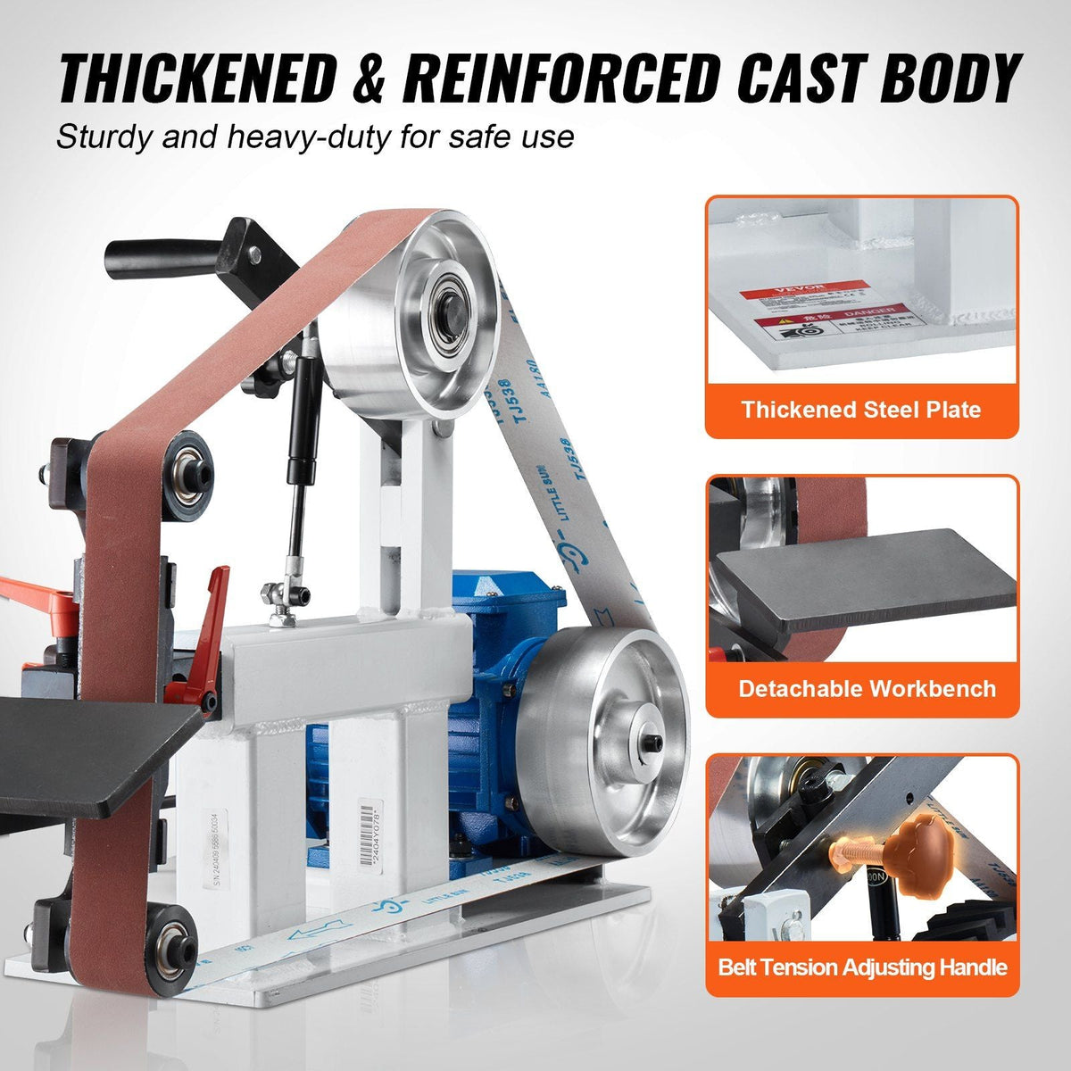 72" x 2" Belt Grinder Sander, 1500W (2HP) Variable Speed with VFD, Includes 3 Grinding Moulds & 3 Sanding Belts for Metalworking & Knife Making, DOBA-BG722