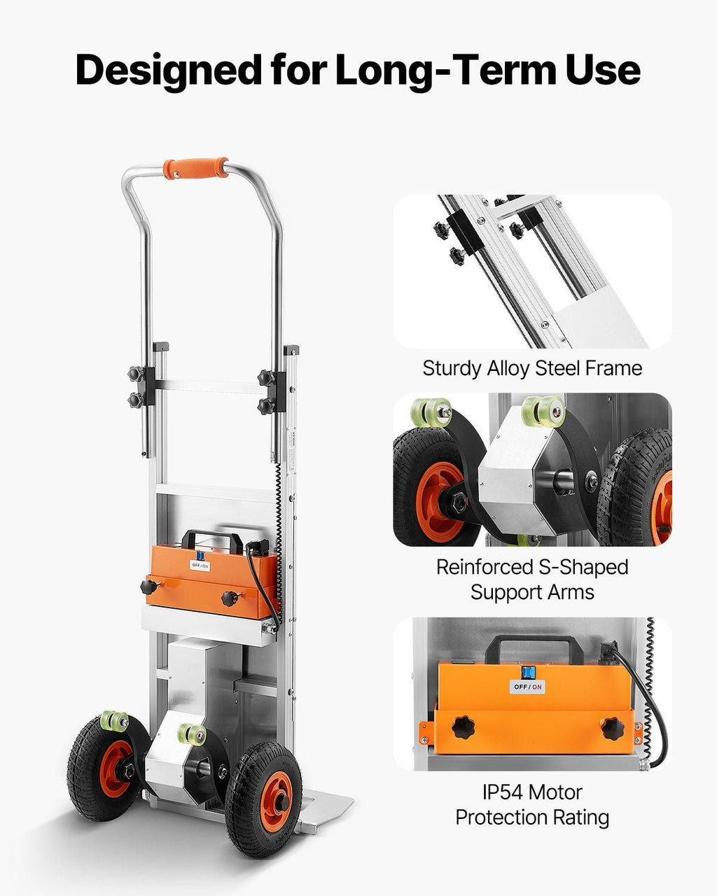 Electric Stair Climbing Dolly 440 lb Capacity with Brushless Motor & Adjustable Handle, VEVOR, DOBA-ESCD440L