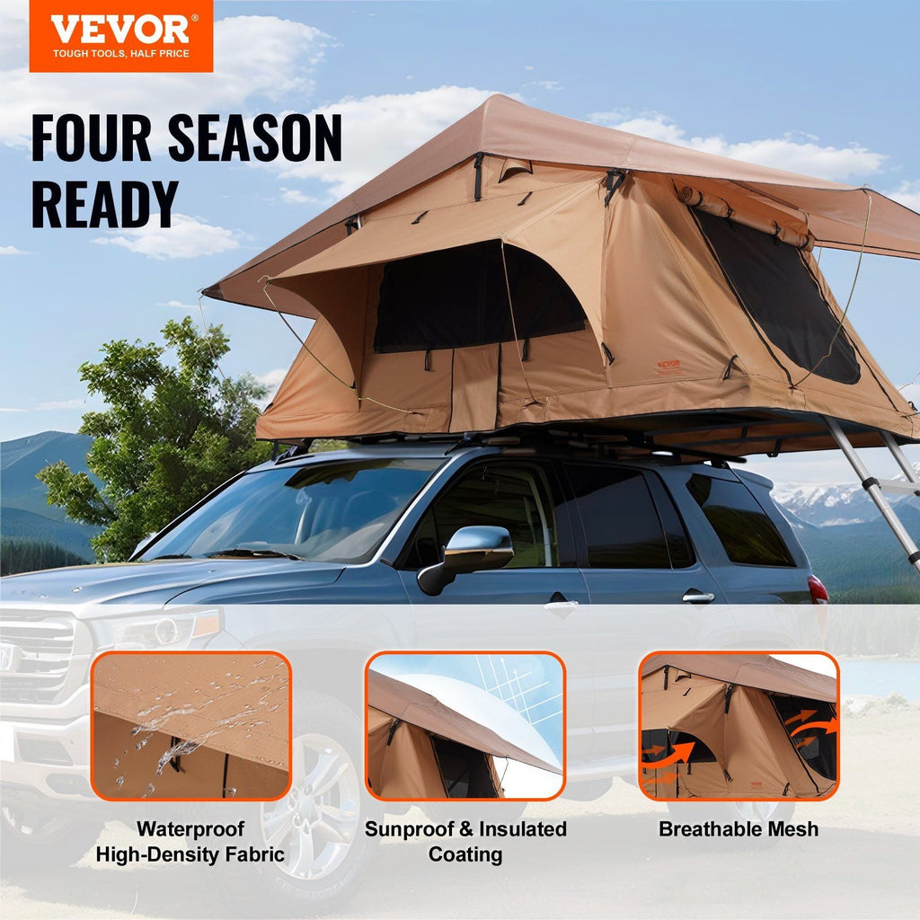 Rooftop Tent 2–3 Person Waterproof with Ladder, Inflatable Pole Camping Tent for SUV & Truck, VEVOR, DOBA-RTT23IP