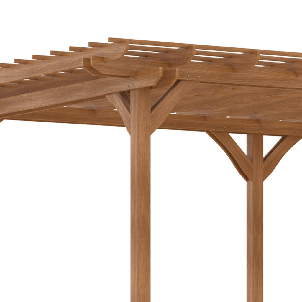 20' x 12' Wooden Pergola Gazebo with Grape Trellis Design for Garden & Patio, DOBA-WPG2012
