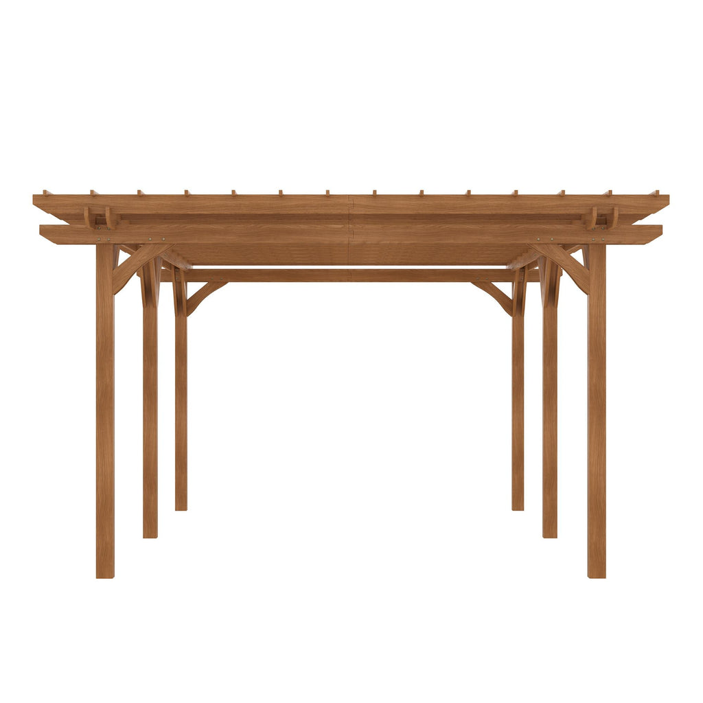 20' x 12' Wooden Pergola Gazebo with Grape Trellis Design for Garden & Patio, DOBA-WPG2012