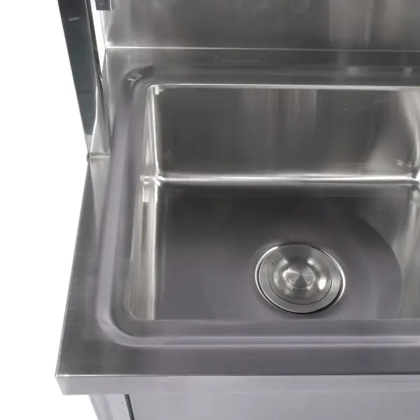 39.4" Stainless Steel Utility Sink, Single Bowl Commercial Sink, Shelves, Drainboard & Hanging Tools, DOBA-US39
