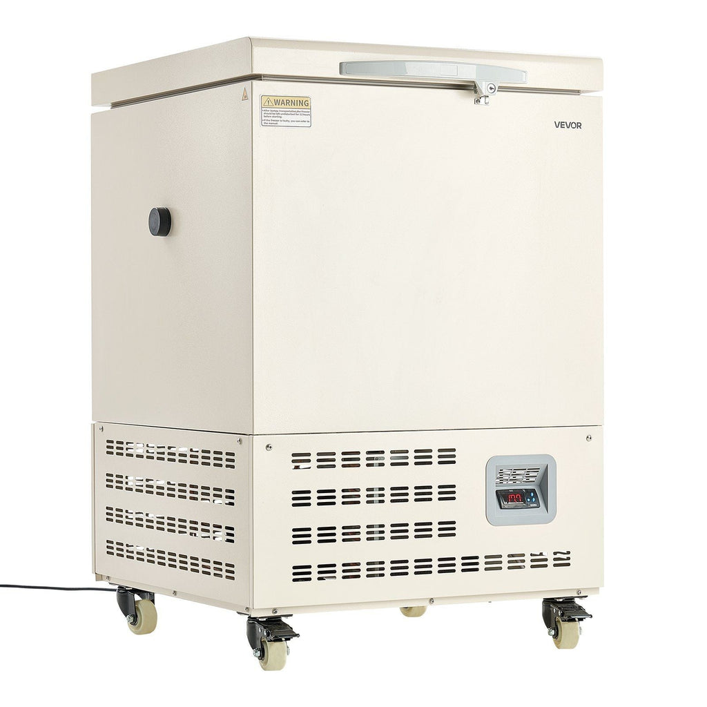 58L Ultra Low Temperature Freezer, −40°F to −123°F Adjustable Range, 304 Stainless Steel Liner, Digital Display with Rollers, DOBA-LF58