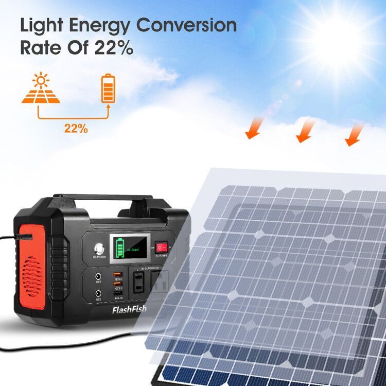 200W Portable Power Station 40800mAh Solar Generator with AC Outlet, FlashFish, DOBA-PS200