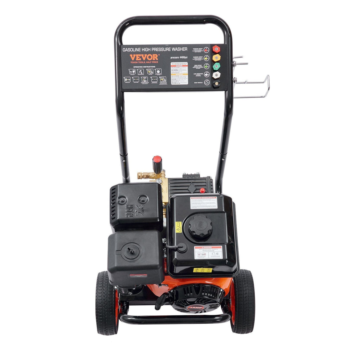 4400 PSI 4.0 GPM Gas Pressure Washer with Copper Pump, 15 HP Engine, 5 Quick-Connect Nozzles, DOBA-GPW4400