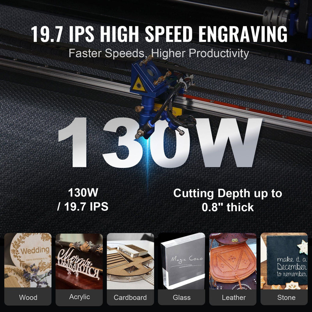 130W CO2 Laser Engraver 35" x 55" with Ruida DSP & Air Assist, VEVOR, DOBA-LE130