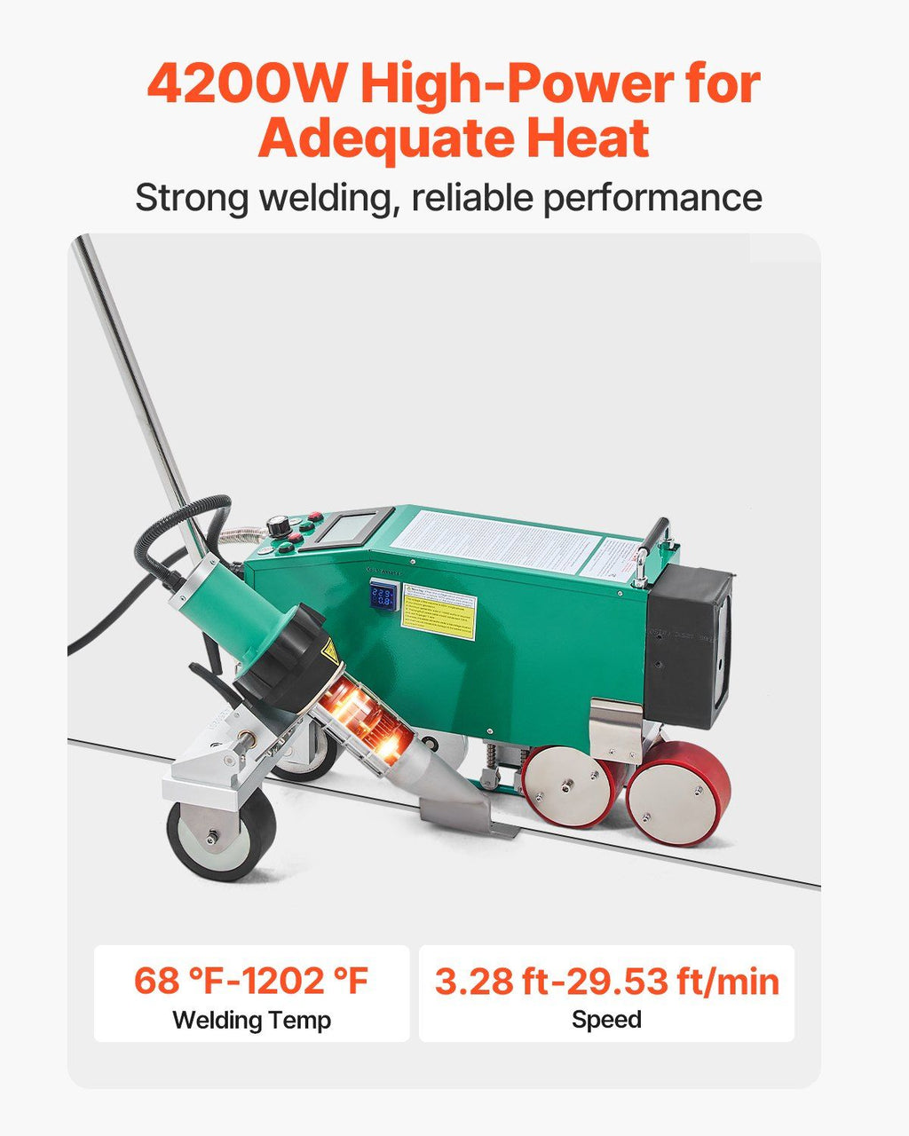 4200W Roofing Hot Air Welder 220V PVC TPO Welding Machine 1.57" Width, VEVOR, DOBA-RW4200