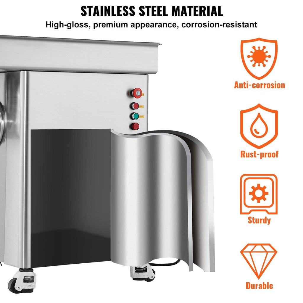 Commercial Electric Meat Grinder, 36.7 lbs/min Grinding Capacity, Industrial Cabinet Design, Heavy-Duty Construction, DOBA-MG36