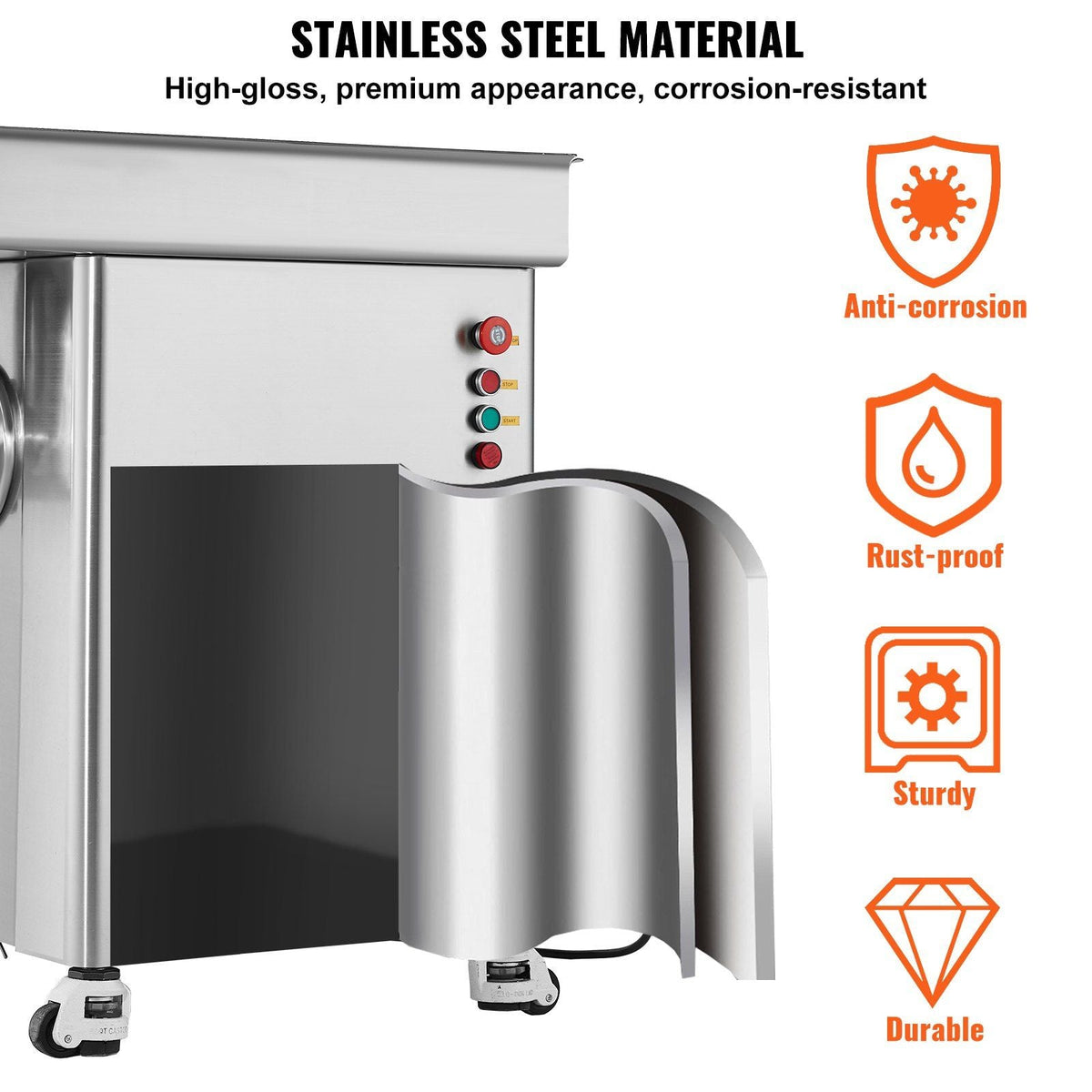 Commercial Electric Meat Grinder, 36.7 lbs/min Grinding Capacity, Industrial Cabinet Design, Heavy-Duty Construction, DOBA-MG36