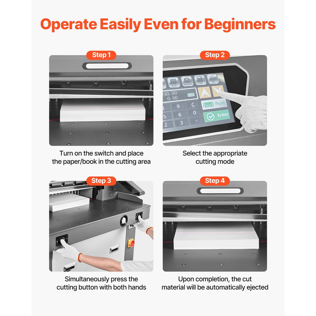 Electric Paper Cutter, Metal Hydraulic Paper Cutter Machine, 26 inch Cutting Width, 3.94 inch Cutting Thickness, Large Size Electric Guillotine Trimmer with Infrared Function and Spare Blade