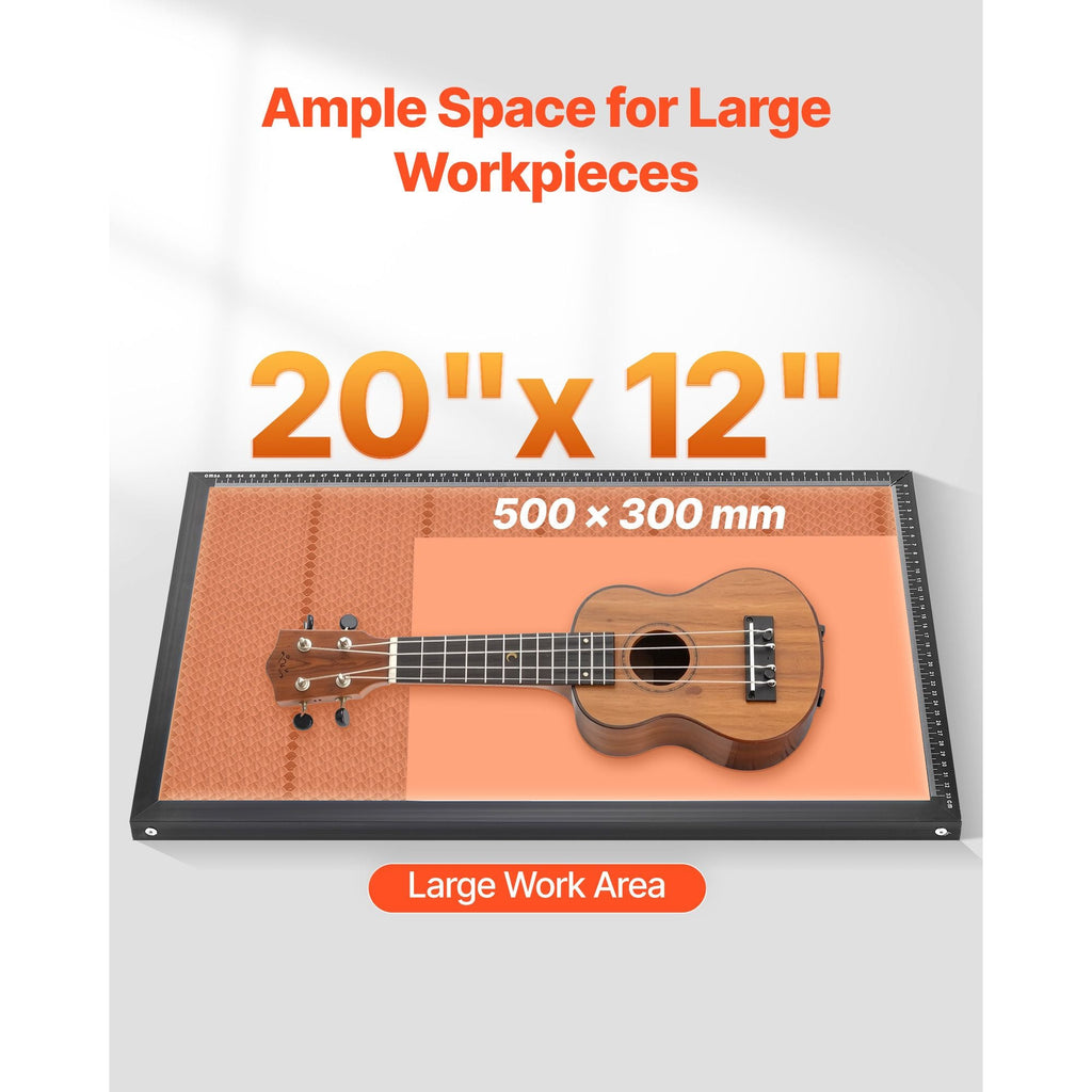 55W CO2 Laser Engraver, 20 x 12 in, Desktop CO2 Laser Engraver and Cutter Machine with 16MP Camera, Water Pump, Rotary Axis, Compatible with LightBurn CorelDRAW RDWorks, for Wood Acrylic Glass