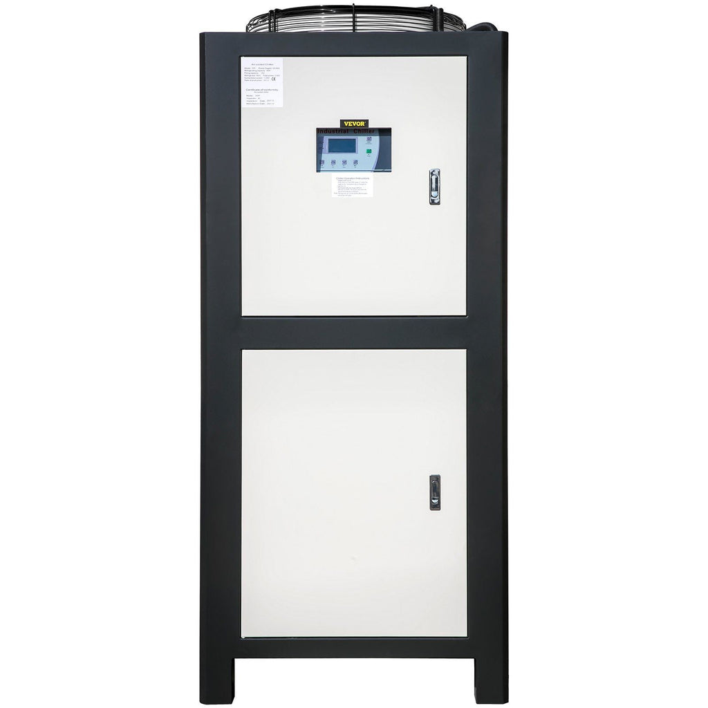 15 Ton Industrial Water Chiller, 15HP Air-Cooled System, Finned Condenser with Micro-Computer Control, Stainless Steel Water Tank, DOBA-WC15