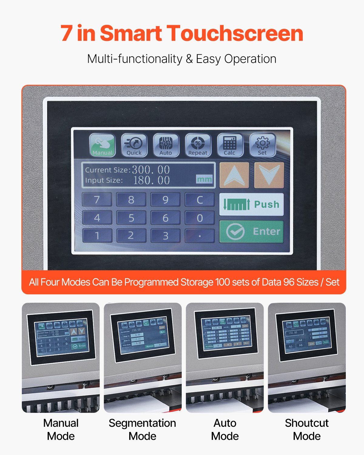 Electric Paper Cutter 20.3" (515mm) 1100W Guillotine with 7" Touchscreen, VEVOR, DOBA-PC203