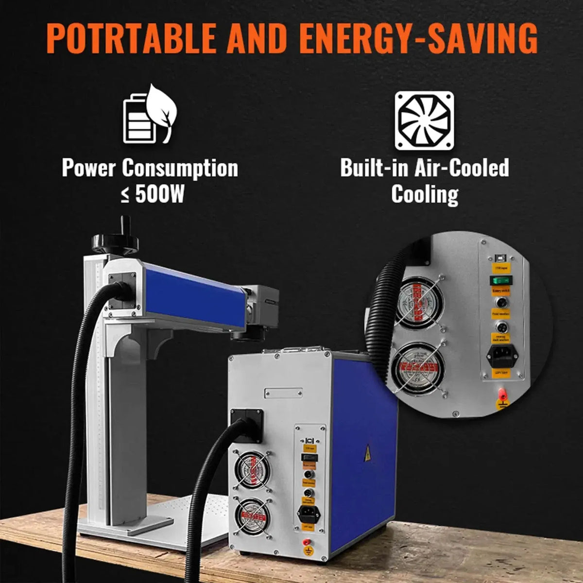 100W Fiber Laser Marking Machine 150 x 150mm JPT Source, Metal Engraver, DOBA-FL100