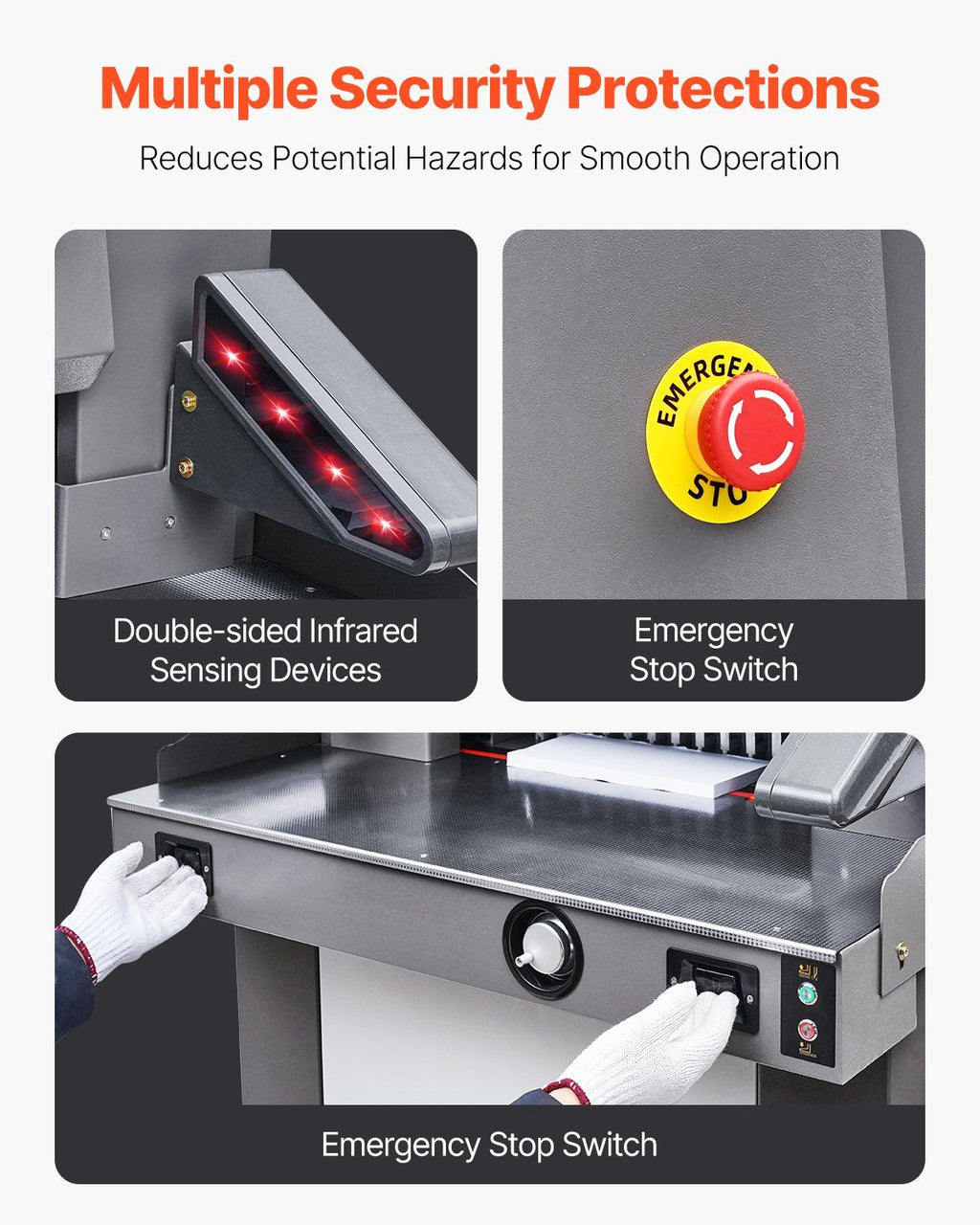 Electric Paper Cutter 20.3" (515mm) 1100W Guillotine with 7" Touchscreen, VEVOR, DOBA-PC203