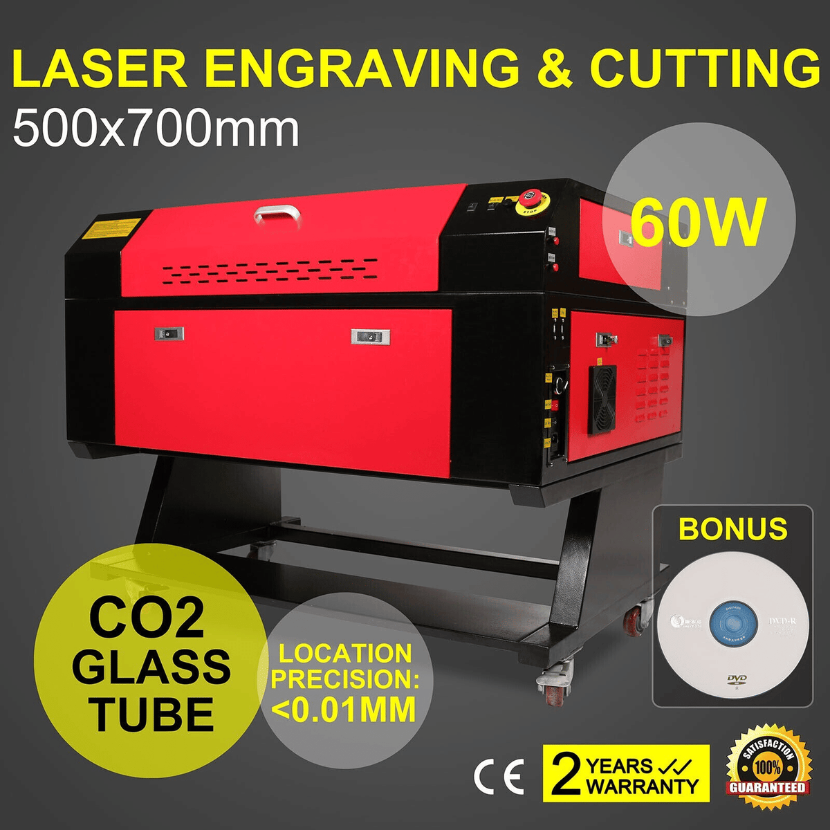 60W CO2 Laser Engraver 20" x 28" with Ruida DSP & Honeycomb Bed, DOBA-LC60