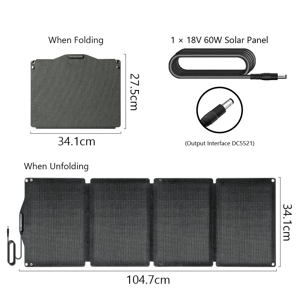 200W Portable Power Station with 60W ETFE Solar Panel, FlashFish, DOBA-PS200P