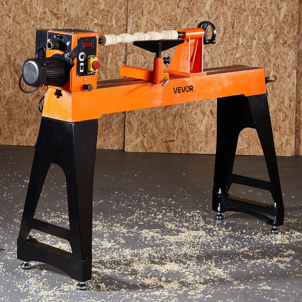 16" x 40" Woodworking Lathe, 1.5 HP Brushless Motor, 0–3200 RPM Variable Speed, Cast Iron Body with Tool Rest, DOBA-WL1640