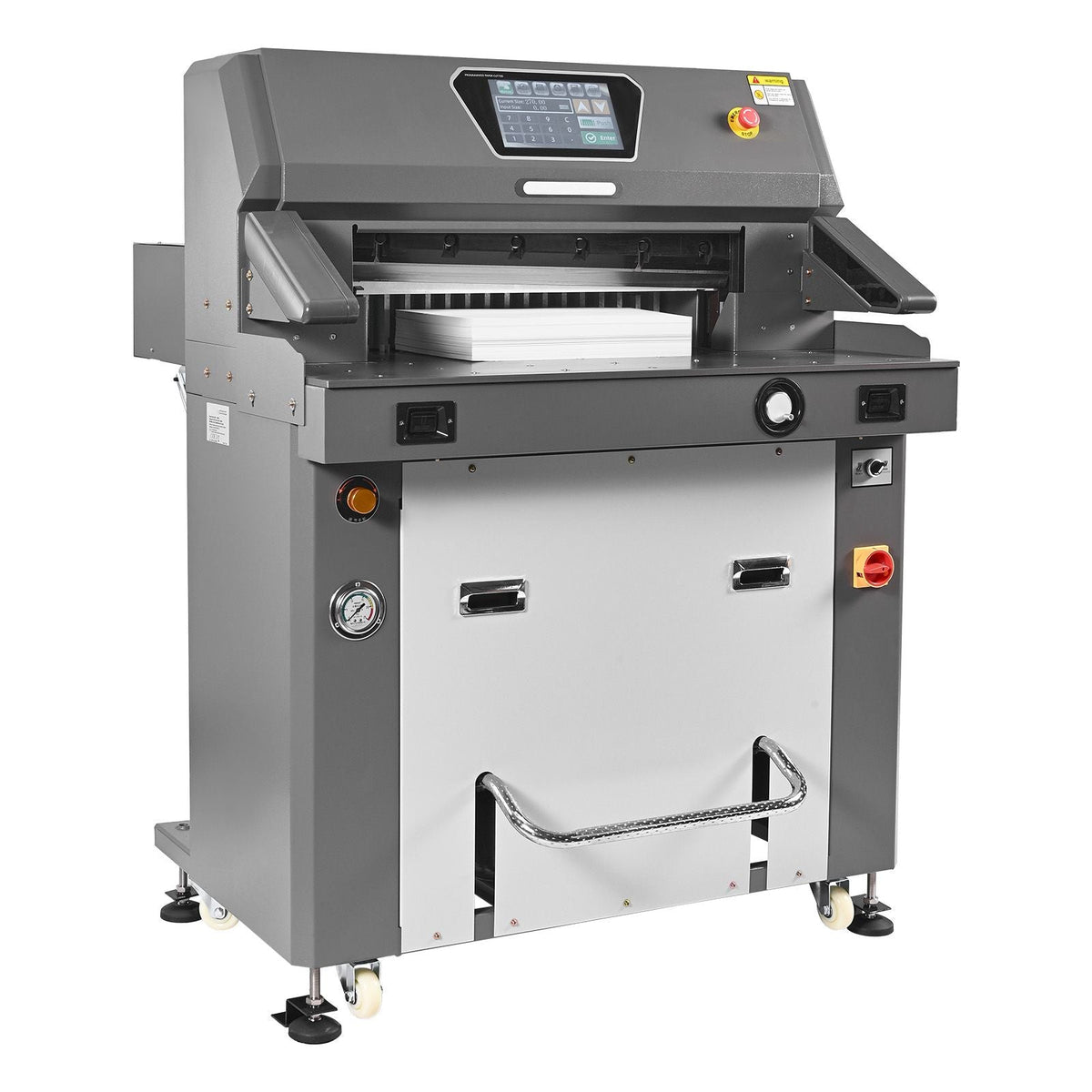 Electric Paper Cutter, Metal Hydraulic Paper Cutter Machine, 26 inch Cutting Width, 3.94 inch Cutting Thickness, Large Size Electric Guillotine Trimmer with Infrared Function and Spare Blade