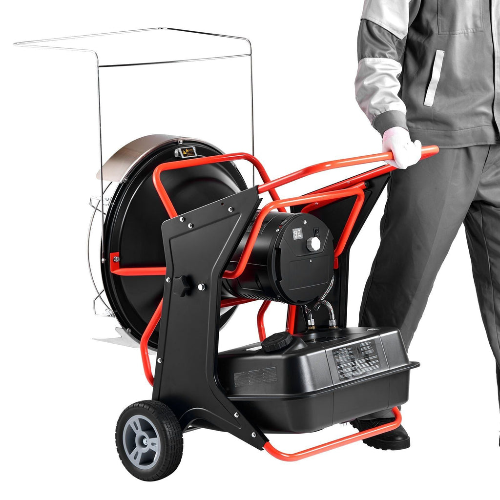 125,000 BTU Radiant Kerosene/Diesel Heater, Portable Industrial Space Heater with Adjustable Temperature & Wheels, DOBA-RH125