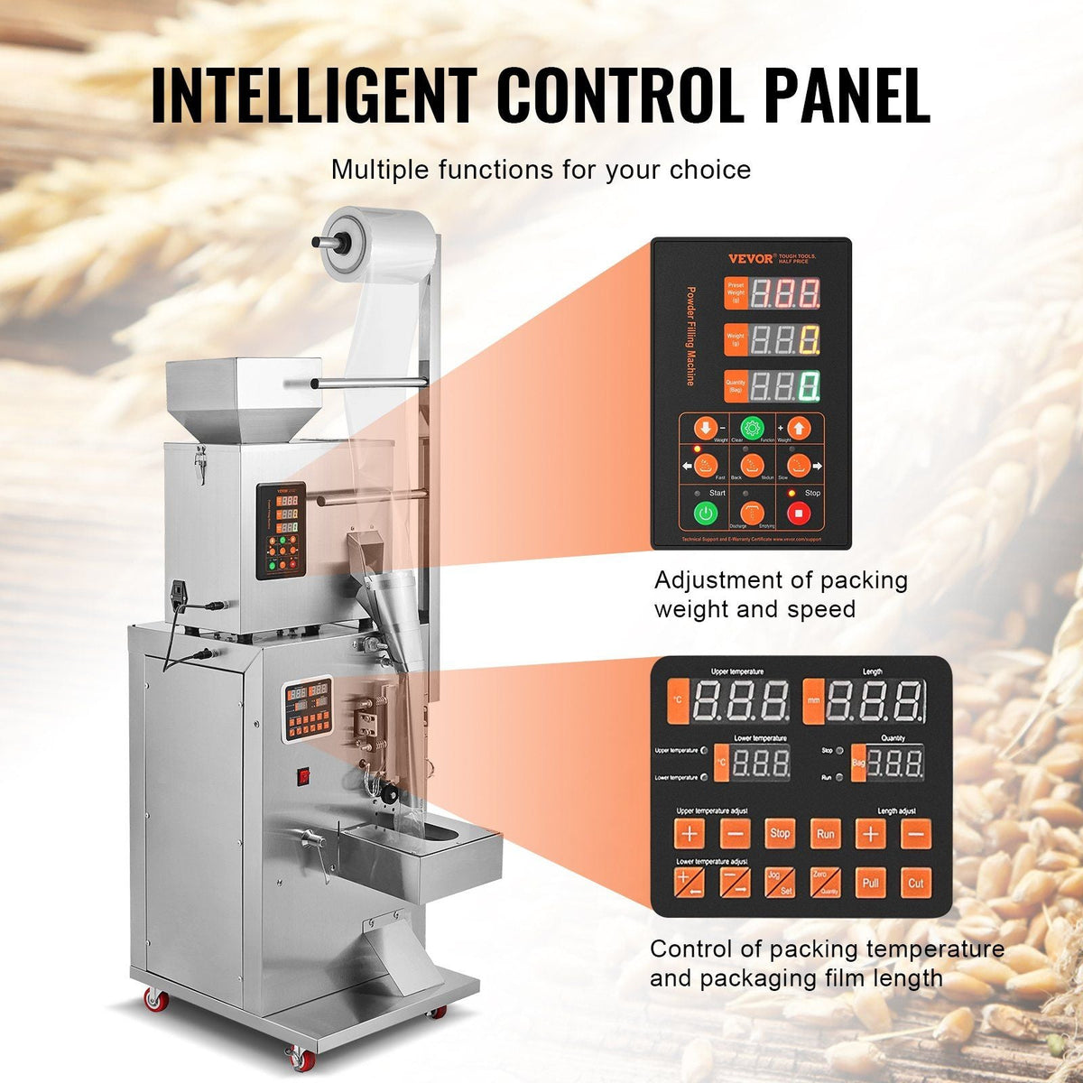 Automatic Particle Packaging Machine, 1–100 g (0.002–0.22 lbs) Filling Range, Multi-Function Pouch Powder Weighing & Packing System for Tea, Seeds, Grains & Flour, DOBA-PM100
