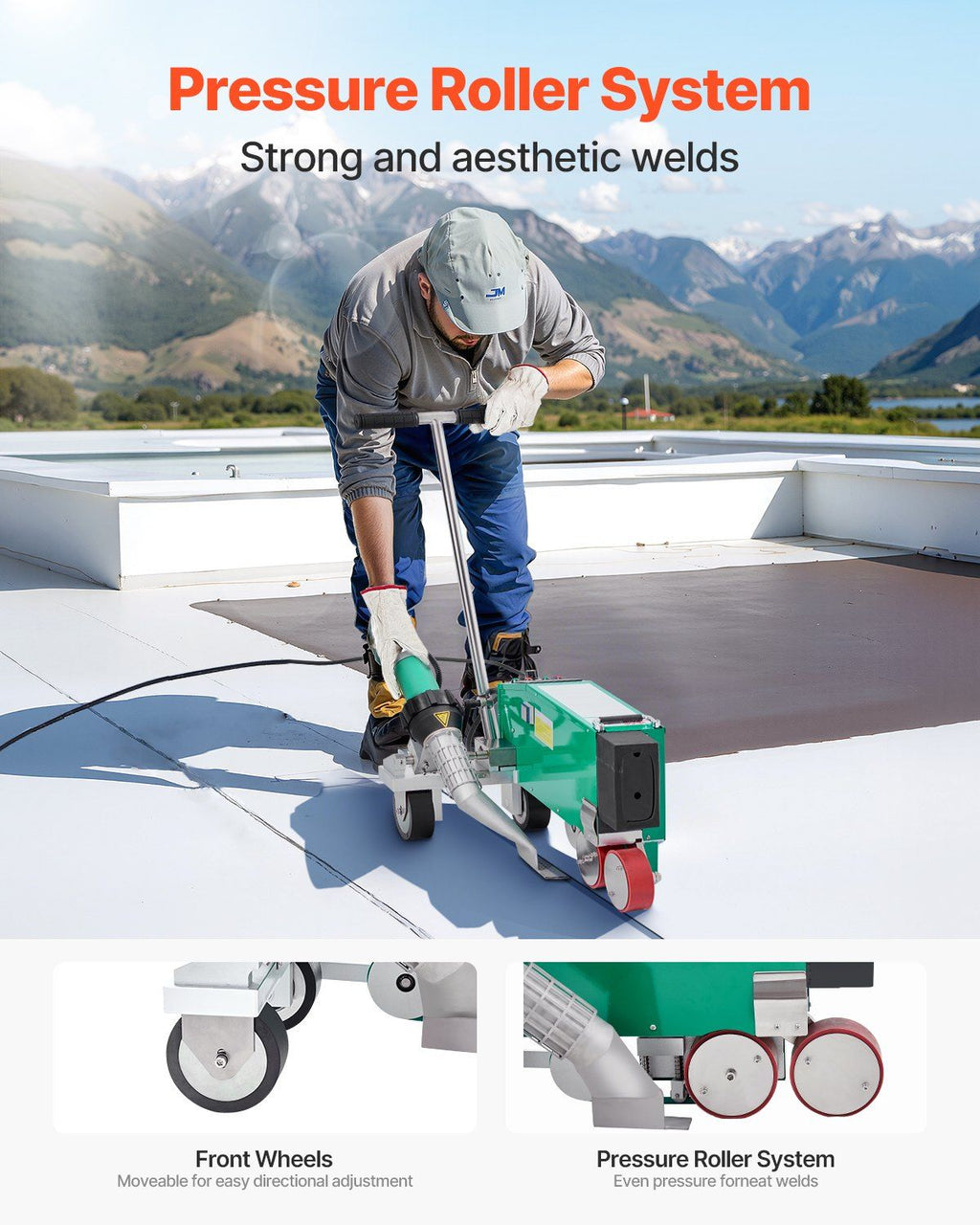 4200W Roofing Hot Air Welder 220V PVC TPO Welding Machine 1.57" Width, VEVOR, DOBA-RW4200