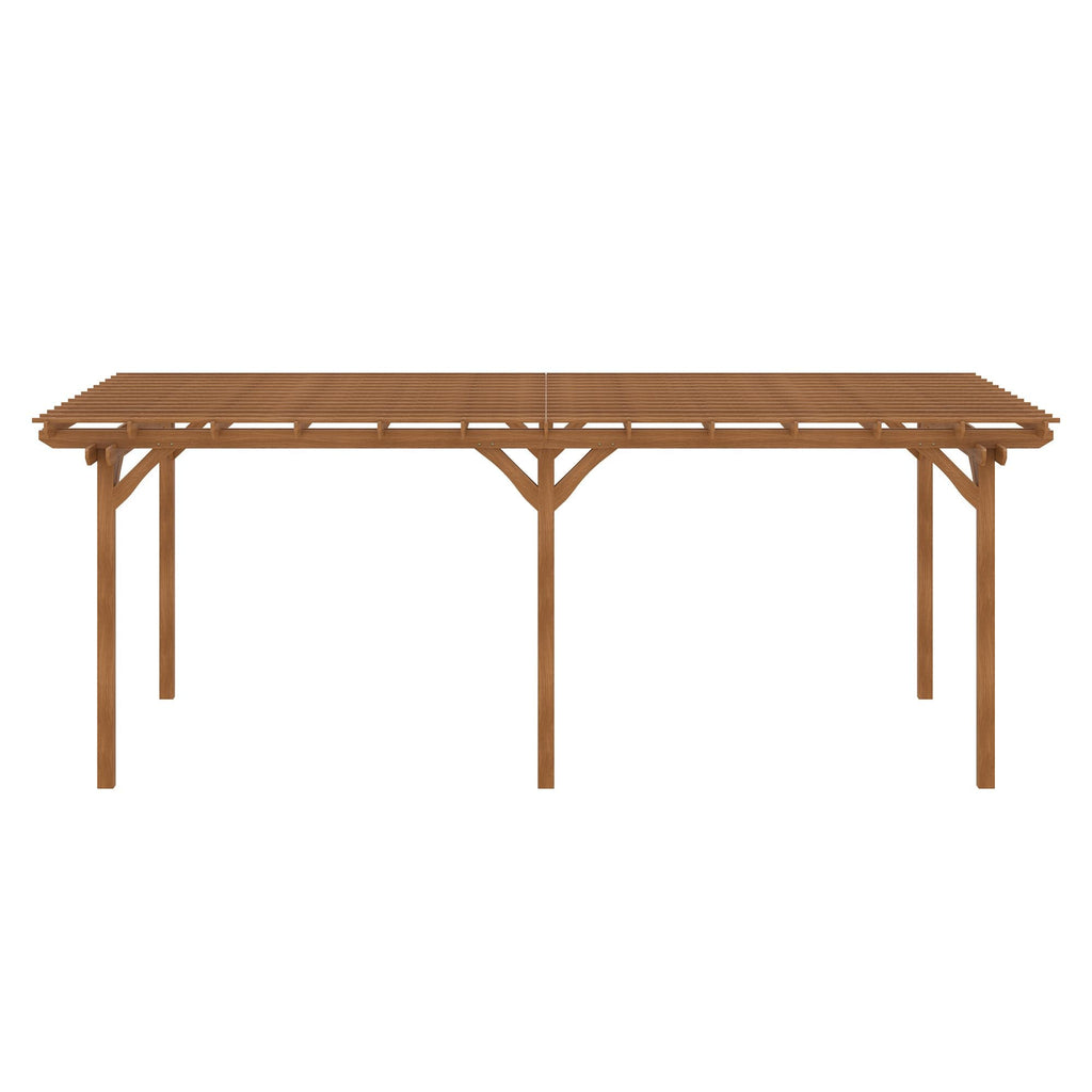 20' x 12' Wooden Pergola Gazebo with Grape Trellis Design for Garden & Patio, DOBA-WPG2012