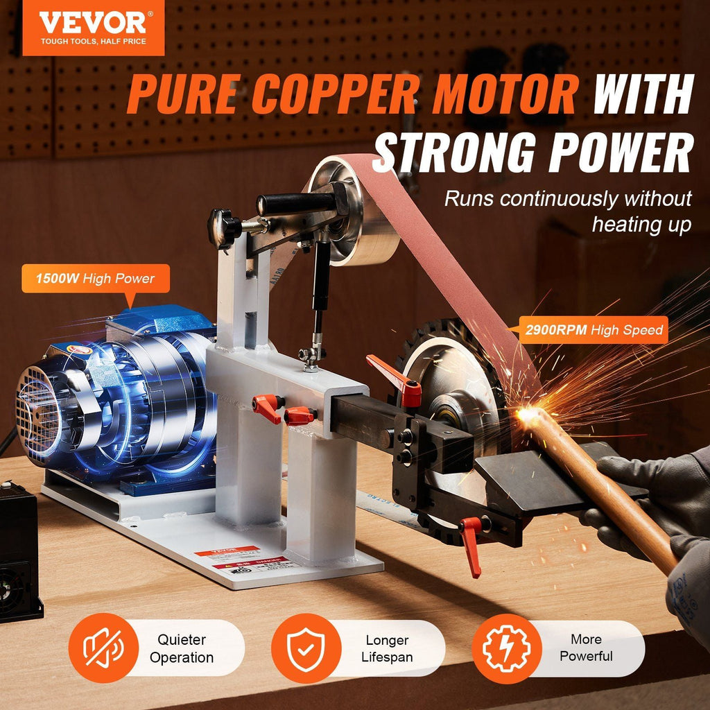 72" x 2" Belt Grinder Sander, 1500W (2HP) Variable Speed with VFD, Includes 3 Grinding Moulds & 3 Sanding Belts for Metalworking & Knife Making, DOBA-BG722