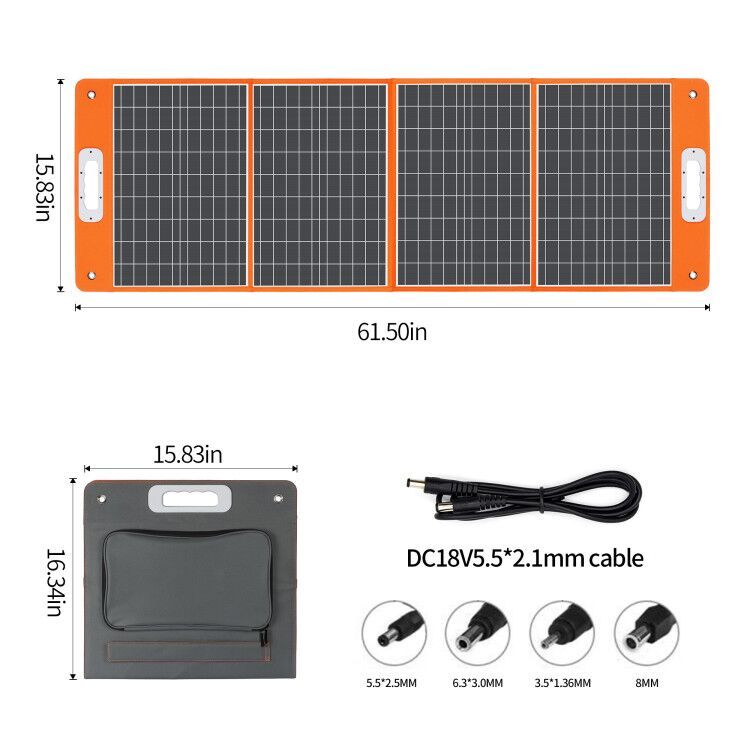 100W Portable Solar Panel 18V Foldable Charger with USB & Type-C, FlashFish, DOBA-SP100