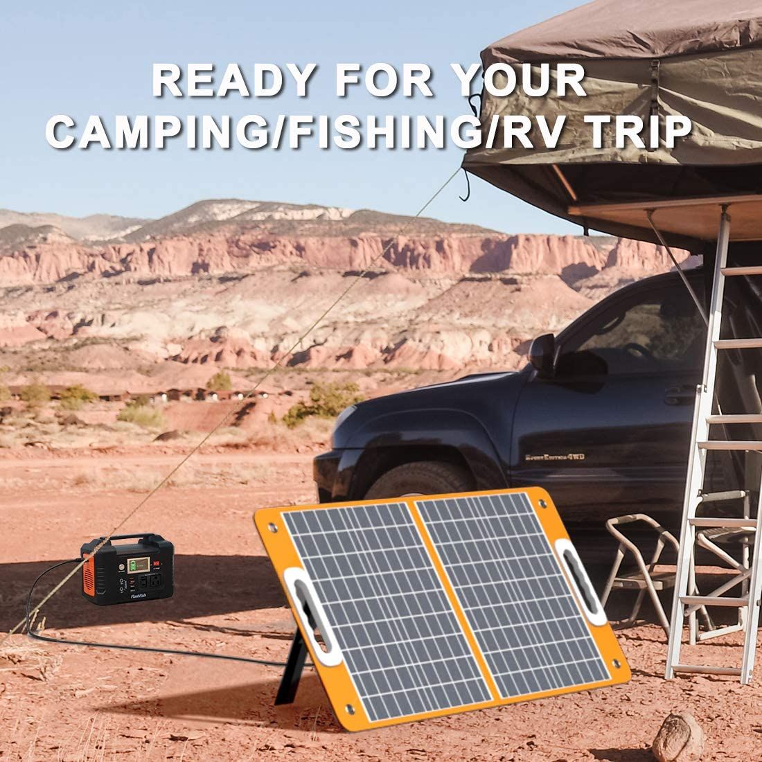 200W Portable Power Station 40800mAh Solar Generator with AC Outlet, FlashFish, DOBA-PS200