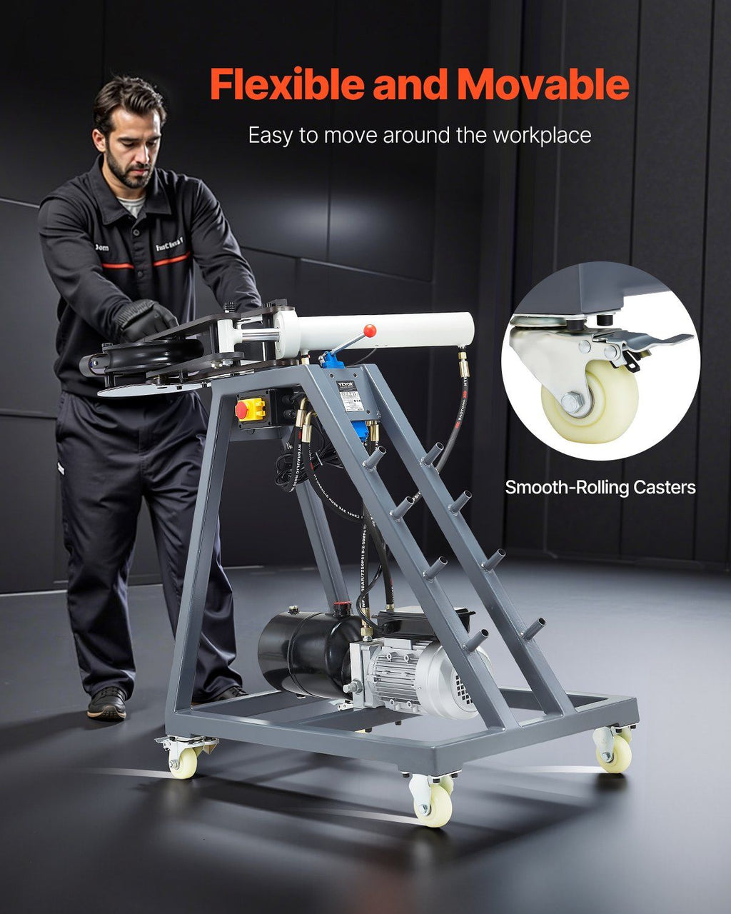 750W Electric Tube Bending Machine, Hydraulic Pipe Bender with 6L Cylinder, Heavy-Duty Tubing Forming Tool, DOBA-TB750