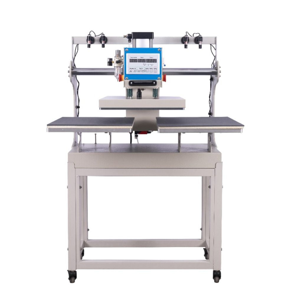 16x24 pneumatic up sliding dual platen heat press machine with infrared positioning