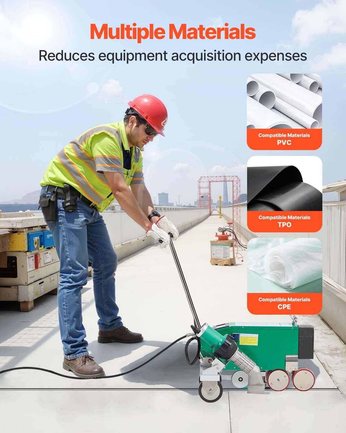 4200W Roofing Hot Air Welder 220V PVC TPO Welding Machine 1.57" Width, VEVOR, DOBA-RW4200