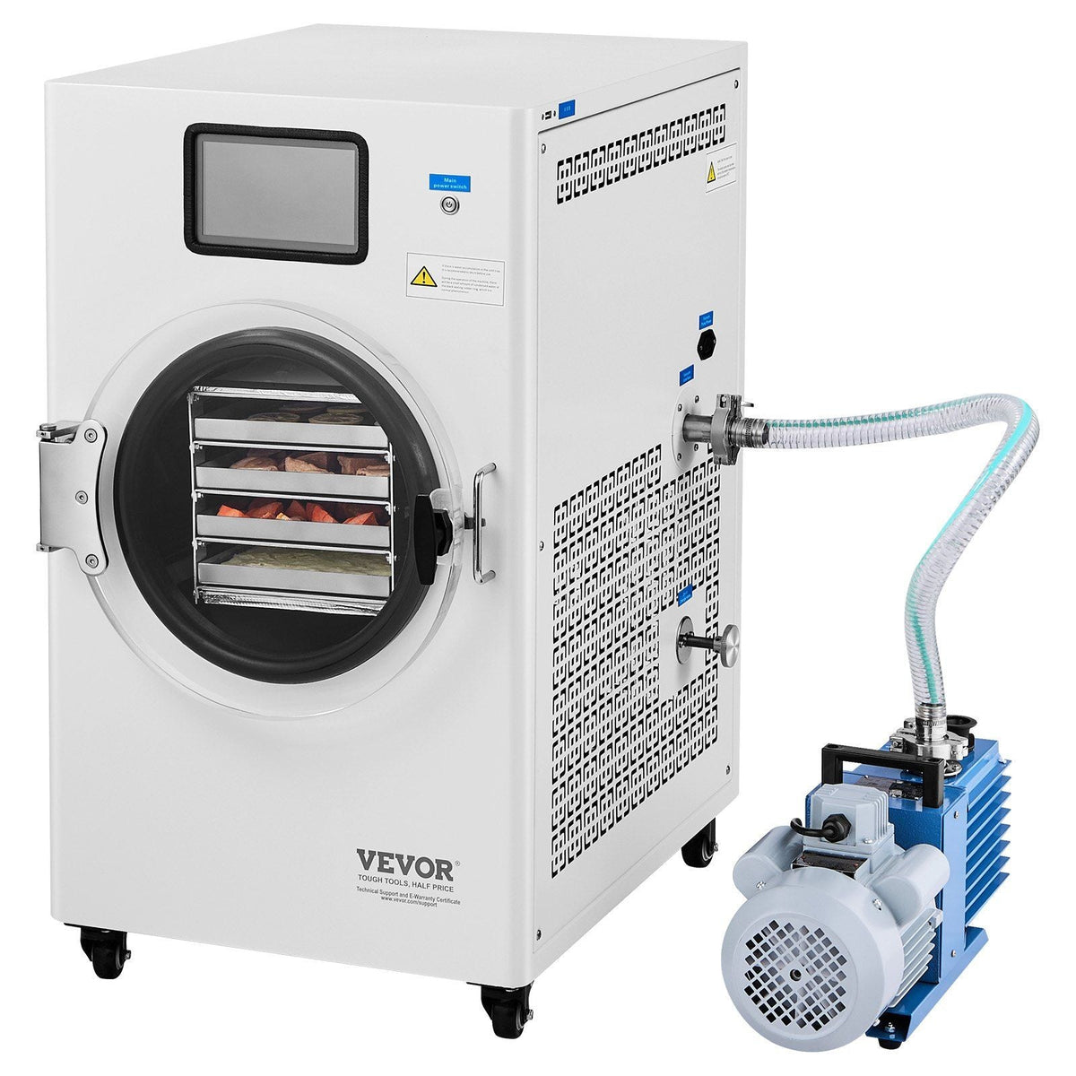 Vacuum Freeze Dryer Machine 8.8–13.2 lb Capacity with 4 Trays & Vacuum Pump, White, VEVOR, DOBA-FD413