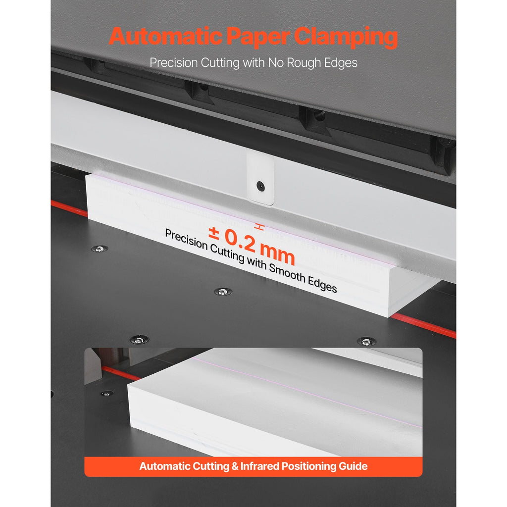 Electric Paper Cutter, Metal Hydraulic Paper Cutter Machine, 26 inch Cutting Width, 3.94 inch Cutting Thickness, Large Size Electric Guillotine Trimmer with Infrared Function and Spare Blade
