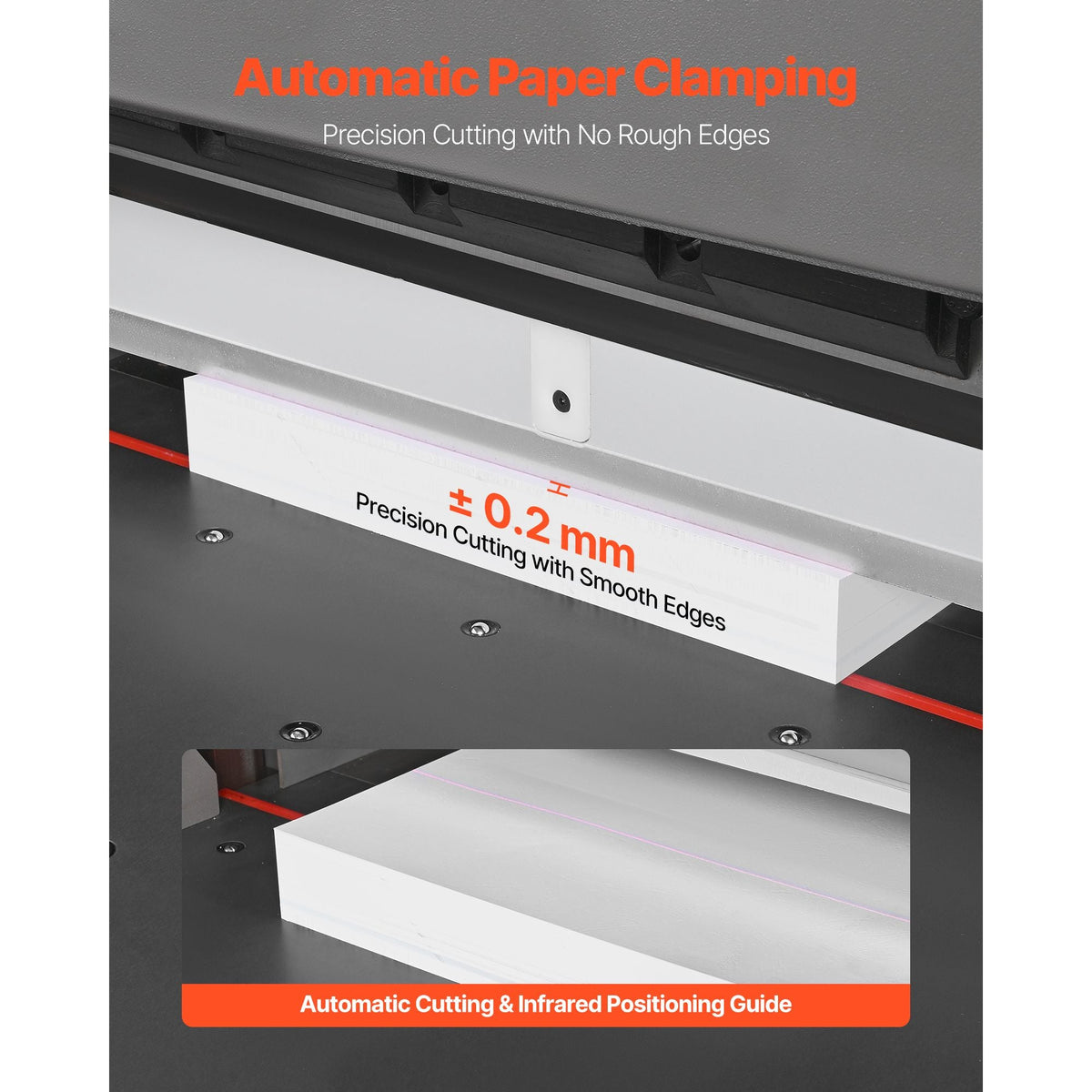 Electric Paper Cutter, Metal Hydraulic Paper Cutter Machine, 26 inch Cutting Width, 3.94 inch Cutting Thickness, Large Size Electric Guillotine Trimmer with Infrared Function and Spare Blade