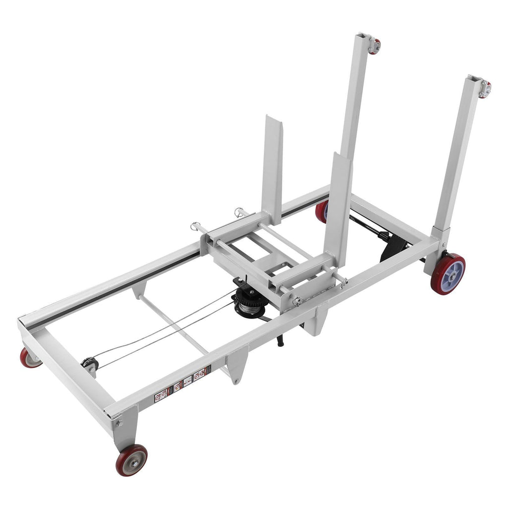 551 lbs Material Lift Winch Stacker, 70" Max Lift Height, Manual Pallet Truck Dolly with Wheels & Adjustable Forks, DOBA-WLT551