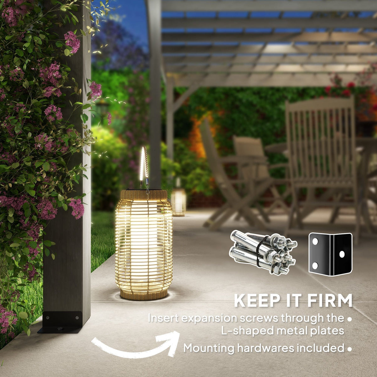 12' x 20' Wooden Pergola Gazebo with Grape Trellis & Concrete Anchors, Gray, DOBA-WPG1220