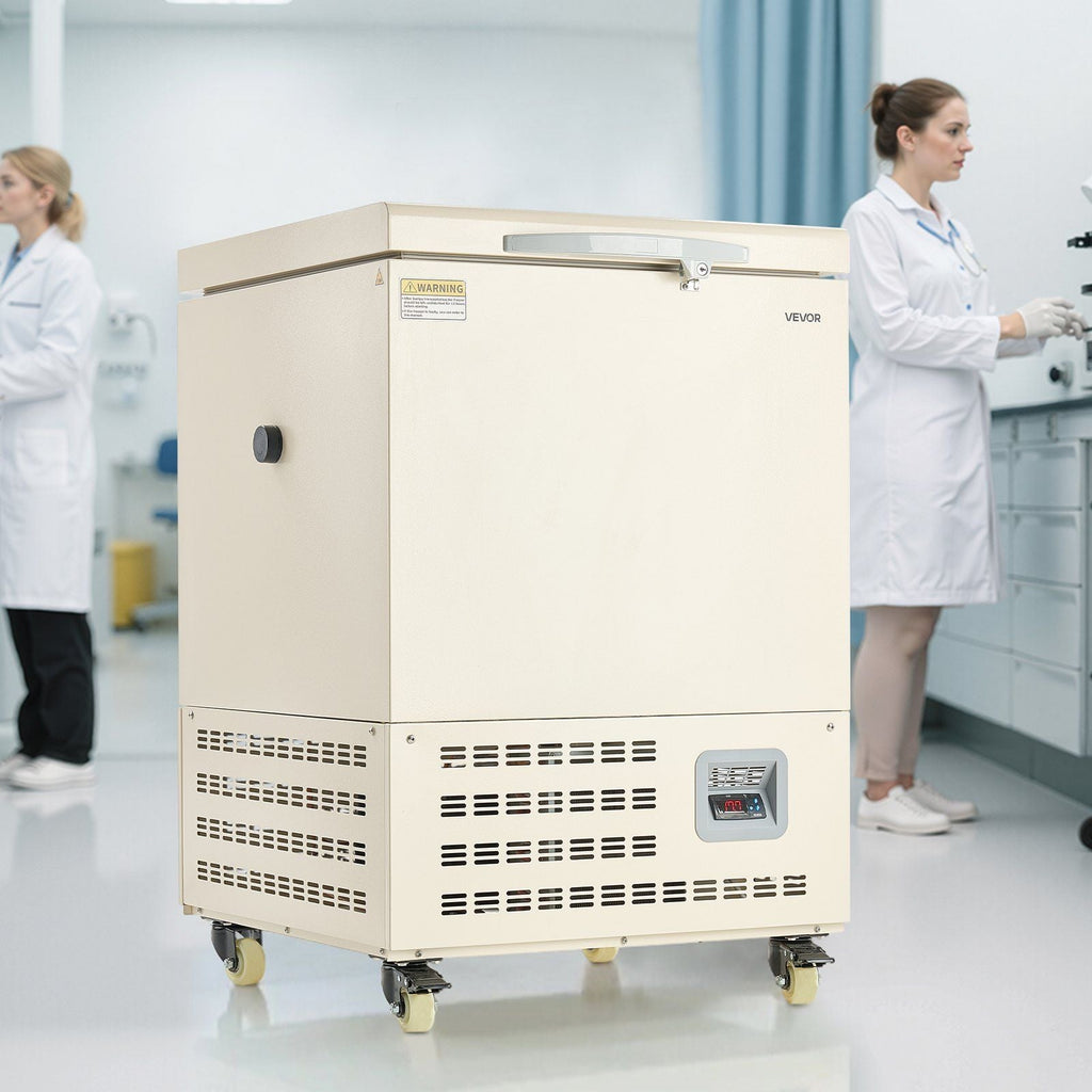 58L Ultra Low Temperature Freezer, −40°F to −123°F Adjustable Range, 304 Stainless Steel Liner, Digital Display with Rollers, DOBA-LF58