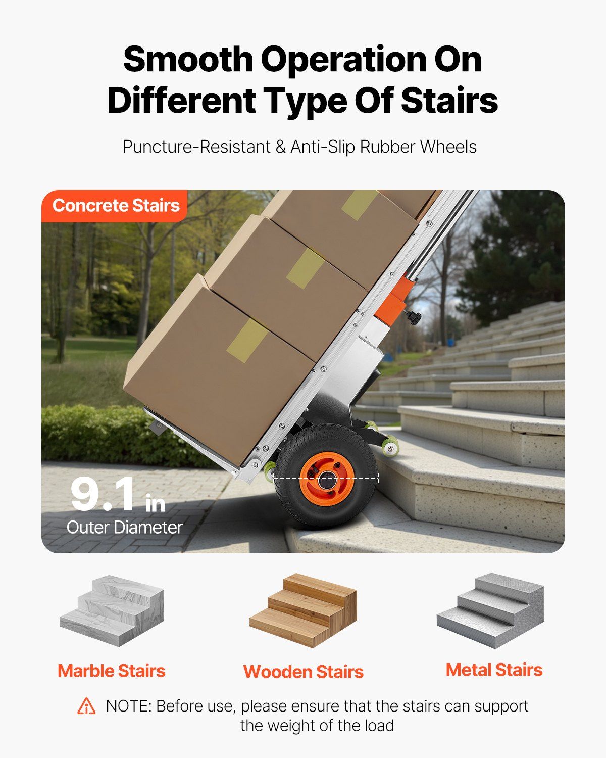 Electric Stair Climbing Dolly 440 lb Capacity with Brushless Motor & Adjustable Handle, VEVOR, DOBA-ESCD440L