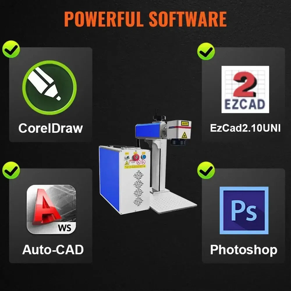 50W Fiber Laser Marking Machine 7.9" x 7.9" Metal Engraver with EZCAD, DOBA-FL5079