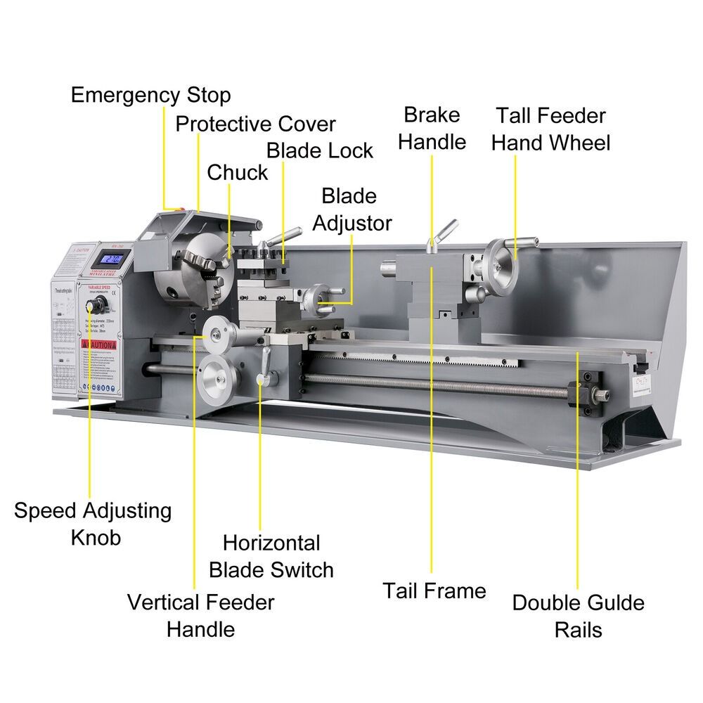 Mini Metal Lathe 8.7" x 29.5" 1100W Variable Speed 110V with Metal Gears, DOBA-ML8729