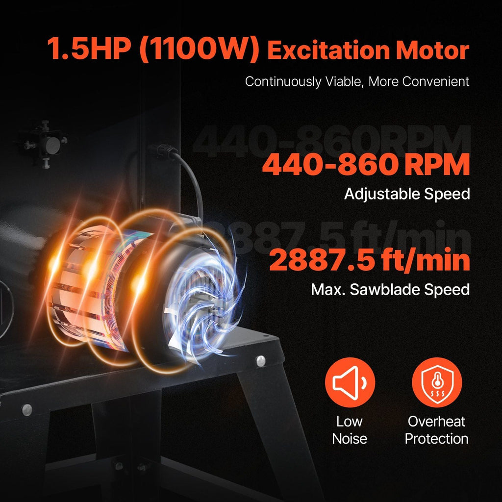 13.39" Woodworking Bandsaw, 1100W (1.5 HP) Benchtop Saw, 440–846 RPM Variable Speed, Precision Cutting for Woodworking, DOBA-BS1339